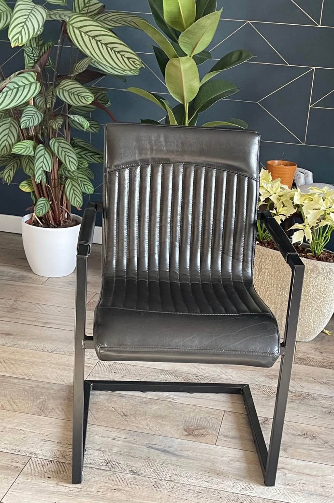 Goossens Design Leather Dining Chair, Ophalen, Zo goed als nieuw, Wicker