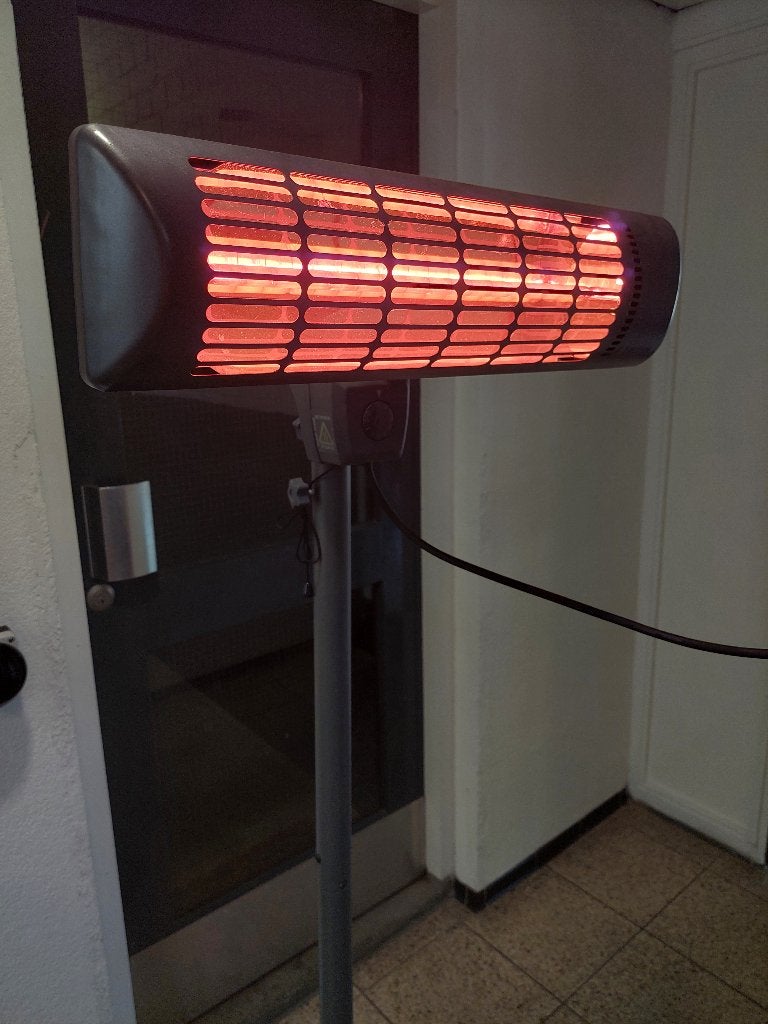 Terrasverwarmer op standaard Eurom, Draaibaar, Gebruikt, Vloer, Ophalen