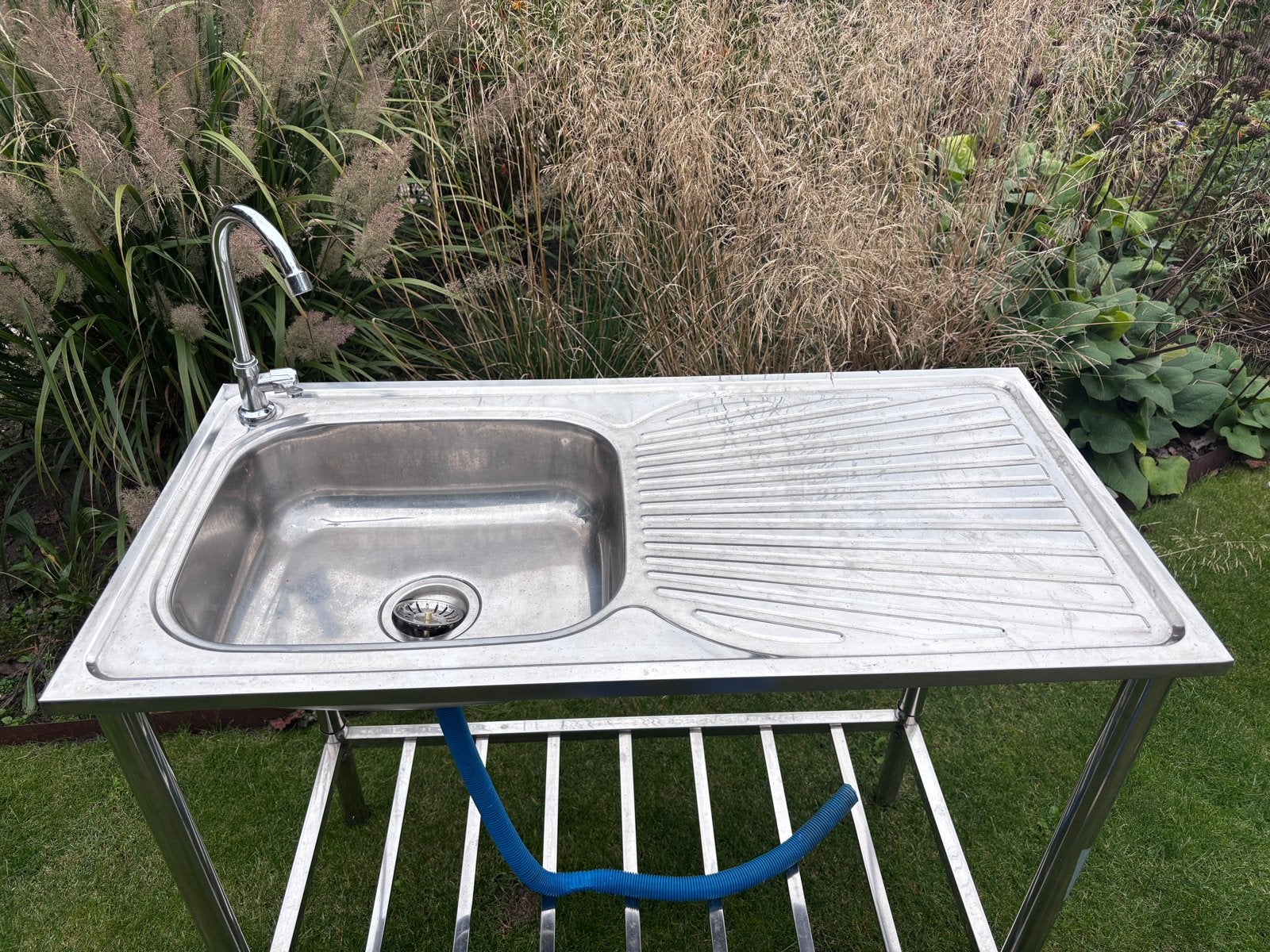 Kitchenette, Vrijstaand RVS aanrecht met gootsteen en kraan, Ophalen, Zilver, Metaal, Overige typen