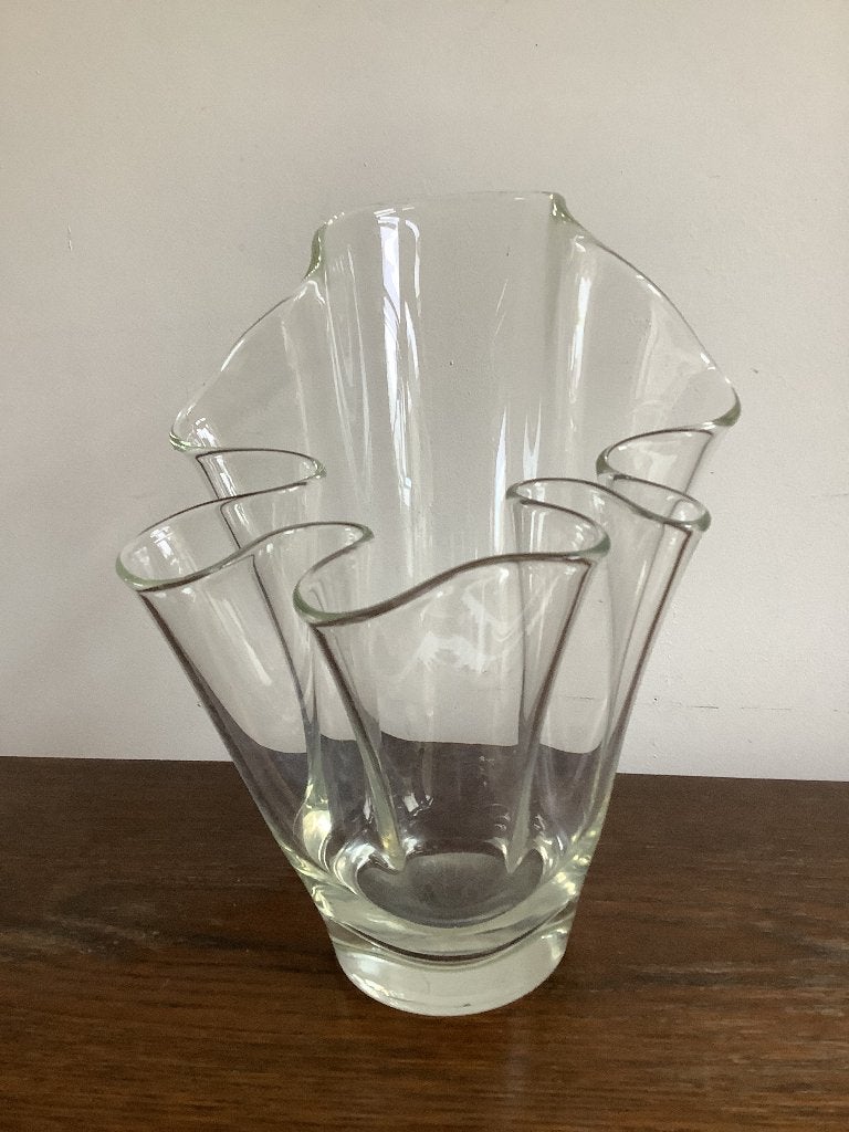 Glazen vaas, zakdoekvaas, 24 cm hoog., Ophalen