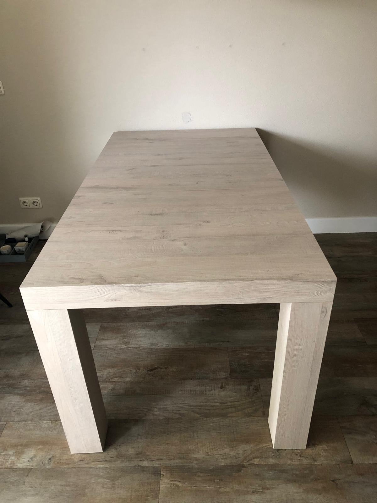 Moderne eettafel, licht houtkleur, Ophalen, Gebruikt, 50 tot 100 cm, 150 tot 200 cm