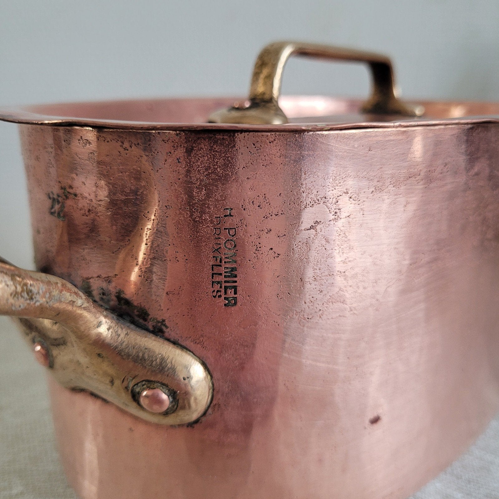 H . POMMIER BRUXELLES antieke koperen horeca pan braadpan, Ophalen of Verzenden, Gebruikt, Overige materialen