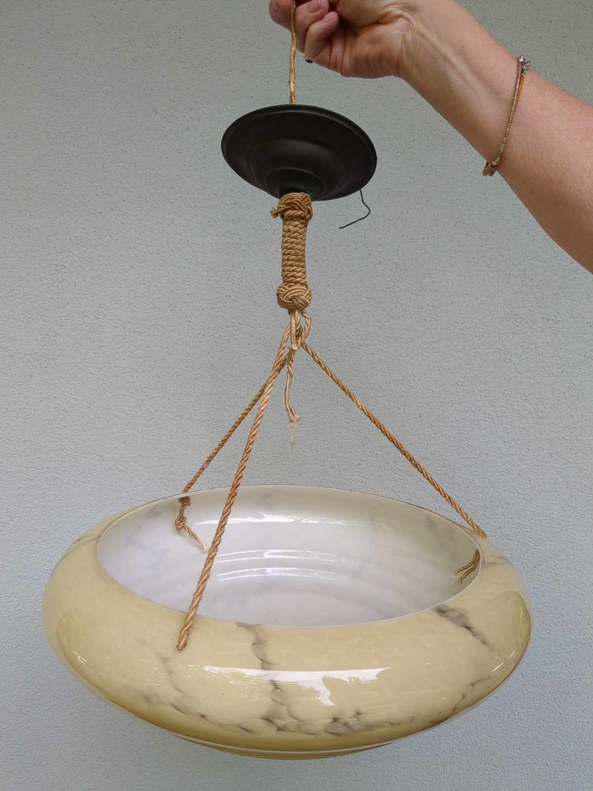 Vintage Art Deco Hanglamp jaren '20/'30., Antiek en Kunst, Antiek | Lampen, Ophalen