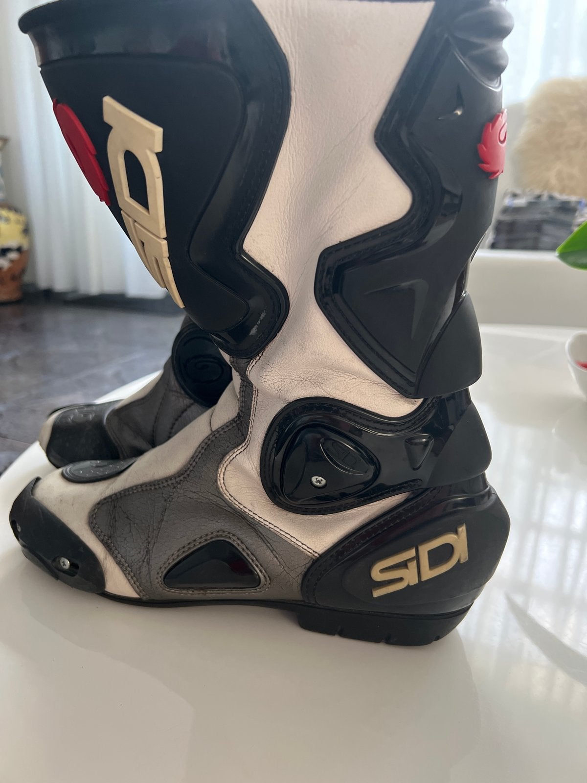 SIDI Motorlaarzen Maat 44 - Zwart/Wit, Verzenden, Tweedehands, Dames, Laarzen