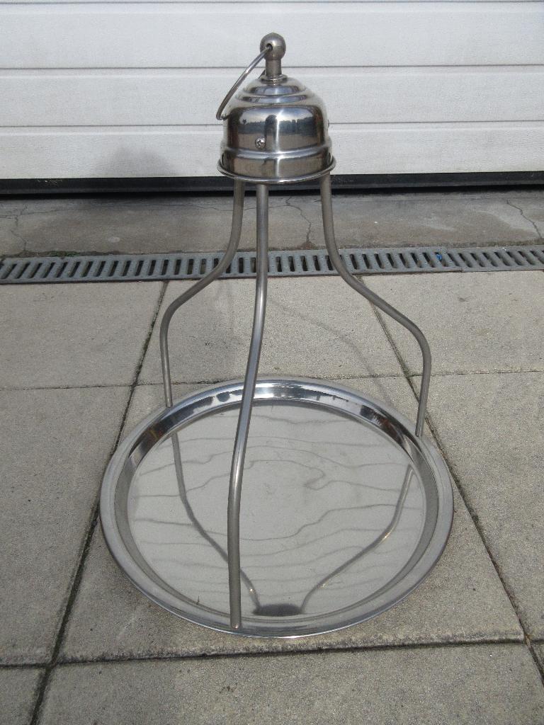 Decoratief metalen hangend rvs dienblad Intratuin, Ophalen of Verzenden, Gebruikt, Rond, Metaal