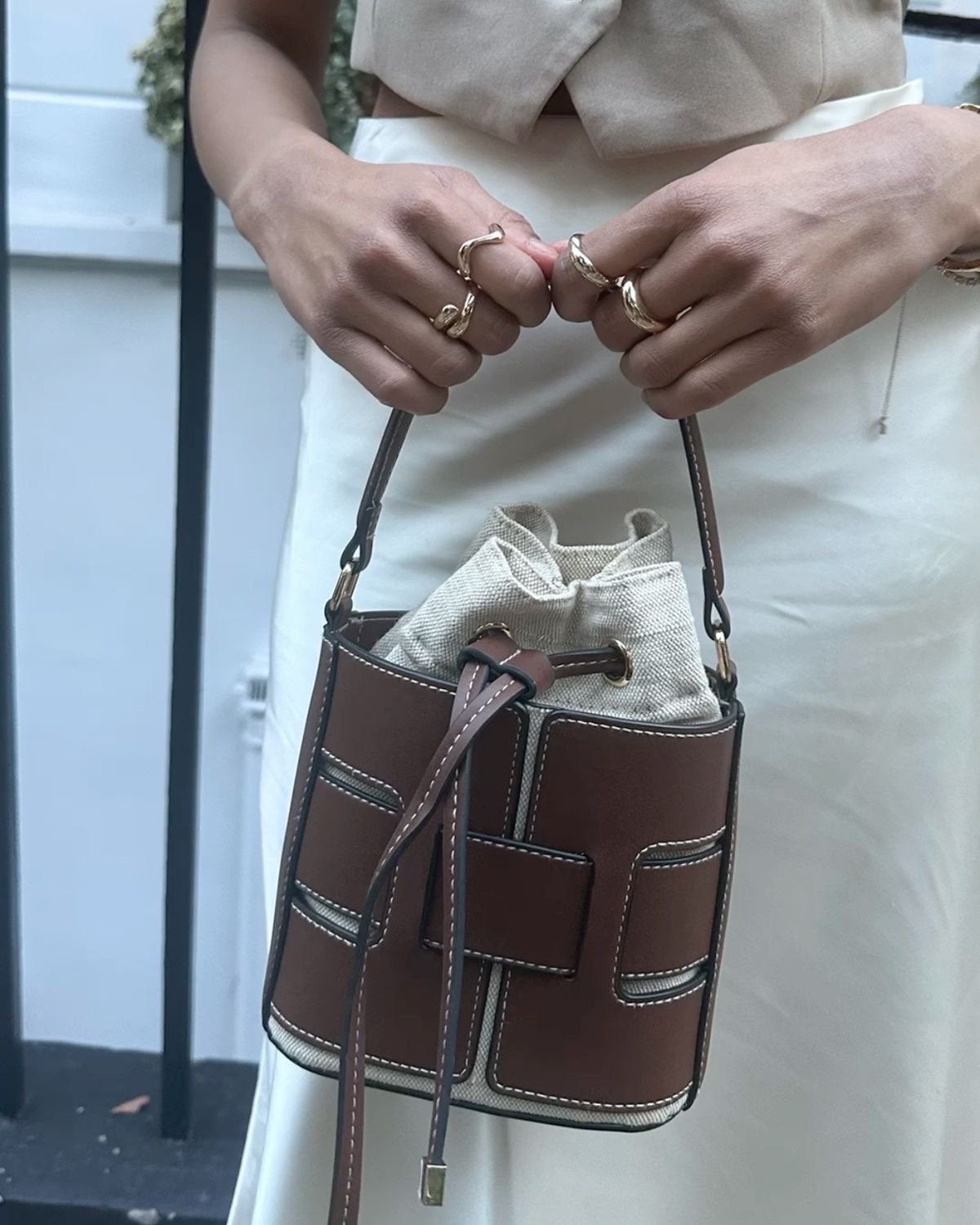H&M Viral Tas - Zo goed als nieuw, Ophalen of Verzenden, Zo goed als nieuw, Bruin, Handtas