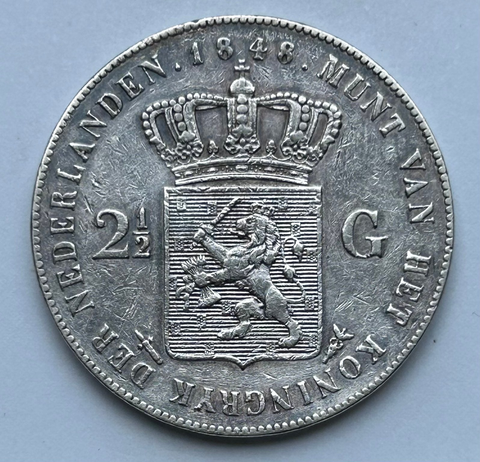 Rijksdaalder 1848, Postzegels en Munten, Munten | Nederland, Ophalen of Verzenden, Koning Willem II, 2½ gulden