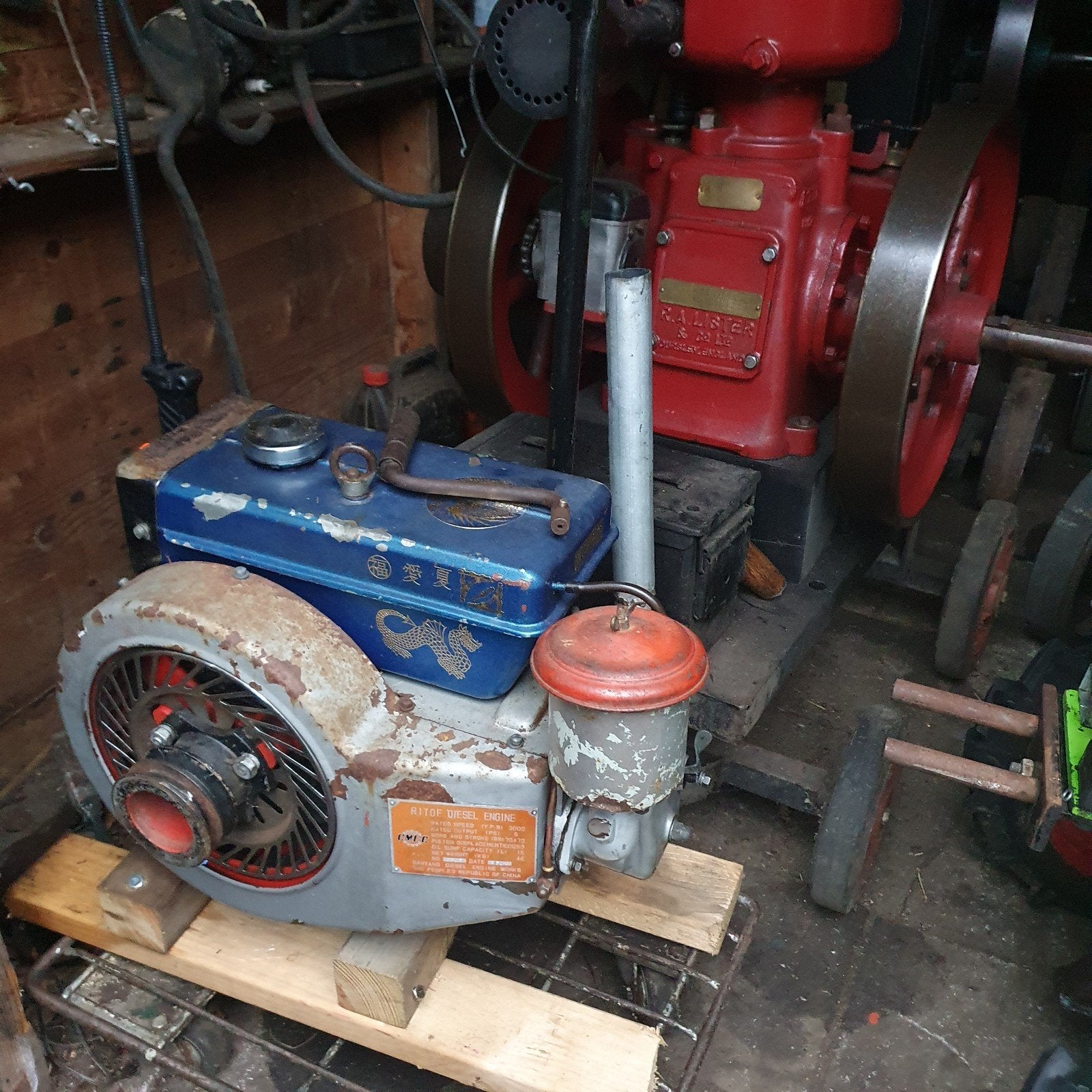te koop aangeboden kleine  diesel     motor, Ophalen, Gebruikt, Dieselmotor