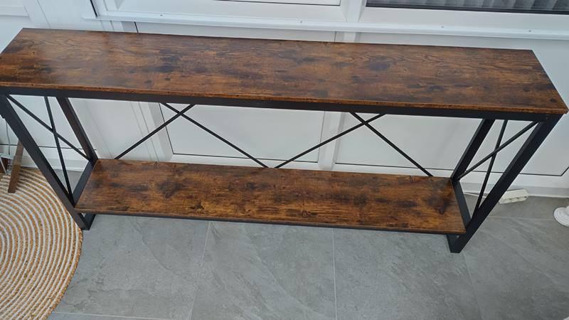 zgan Industriële sidetable met 2 opbergplanken180x30x90cm, Huis en Inrichting, Tafels | Sidetables, Zo goed als nieuw, 150 tot 200 cm