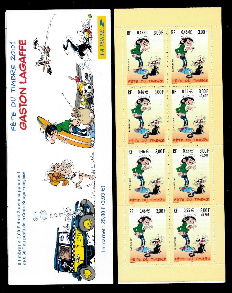 Jaar 2001 Yv BC 3370.A Bande-carnet de timbres Gaston Lagaff, Ophalen of Verzenden, Postfris