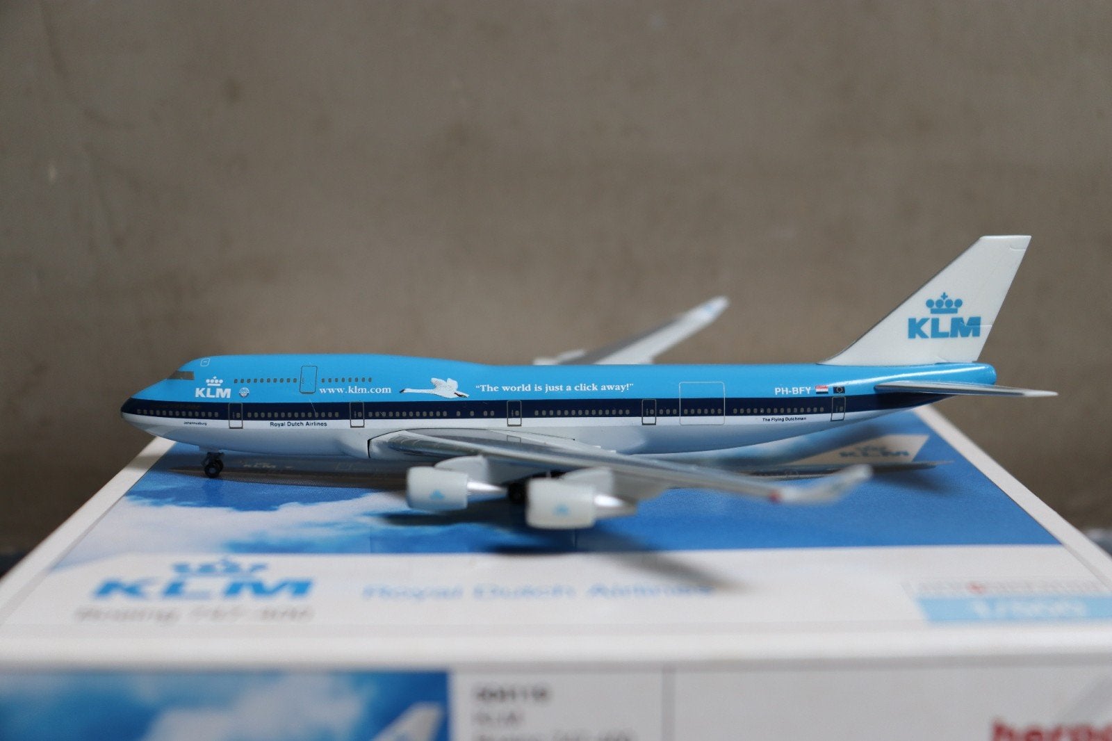 Herpa Boeing 747-400 KLM 1/500, Ophalen of Verzenden, Zo goed als nieuw, Schaalmodel