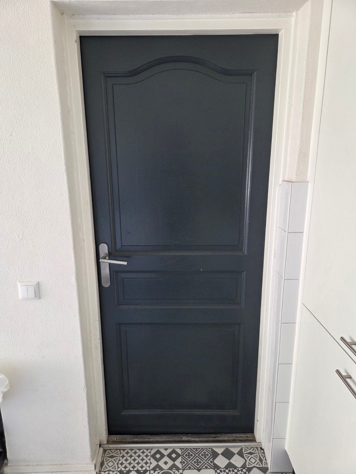 Robuuste linksdraaiende eikenhout opdekdeur 83x201.5, Ophalen, Gebruikt, 80 tot 100 cm, Binnendeur