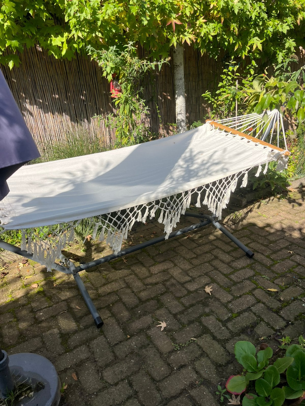 Hangmat standaard nieuw, Tuin en Terras, Ophalen, Zo goed als nieuw