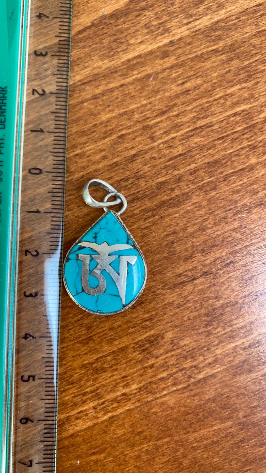 Hanger zilver net turquoise en ohm-teken, Ophalen of Verzenden, Zilver