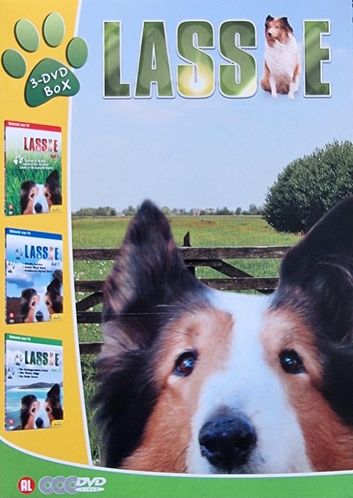 Lassie DVD-box met 3 dvd's, Alle leeftijden, Boxset, Ophalen of Verzenden, Zo goed als nieuw