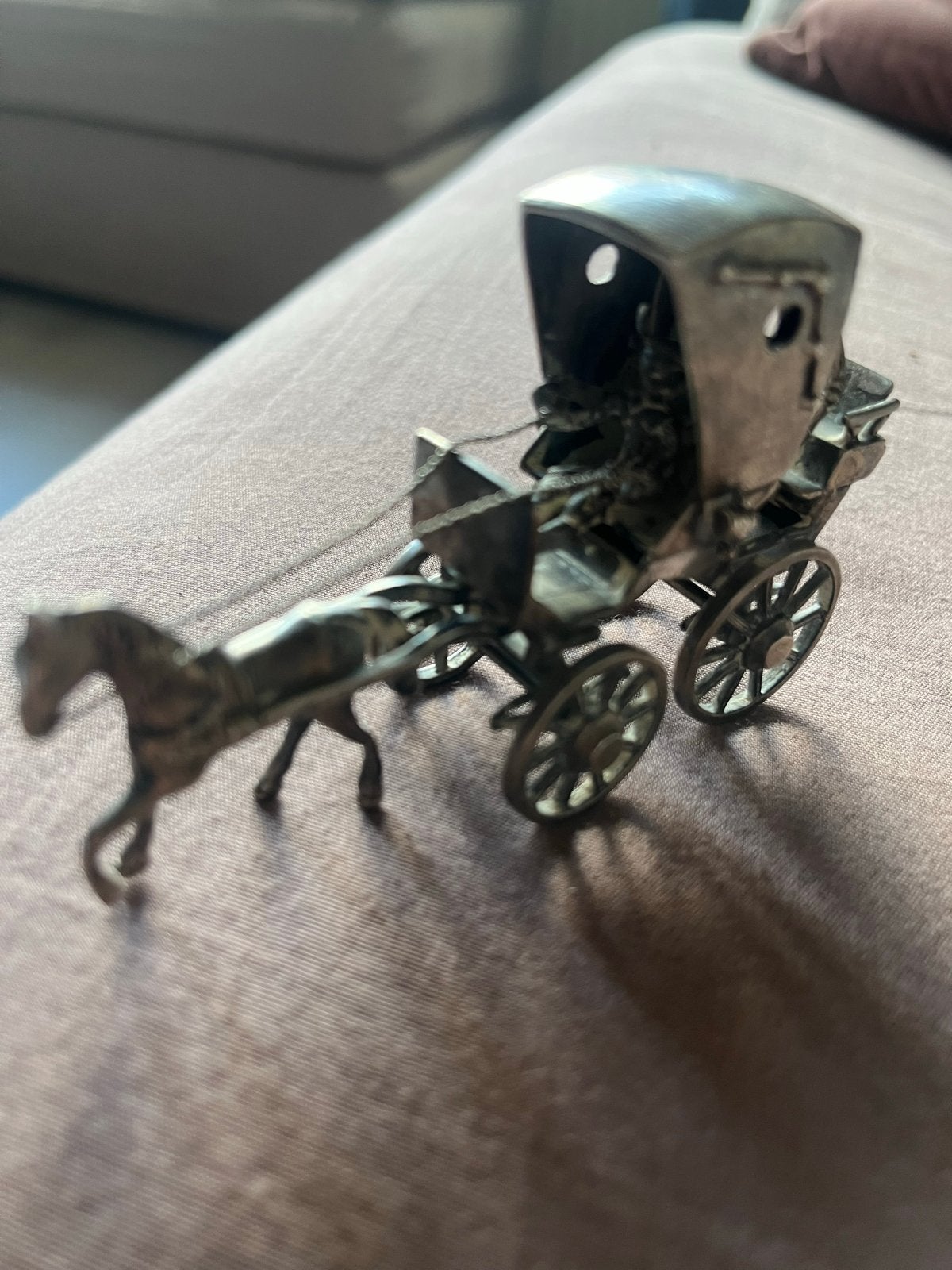 Zilveren Miniatuur Koets 835 Zilver 100g - Hollandse Calèche, Antiek en Kunst, Ophalen of Verzenden, Zilver