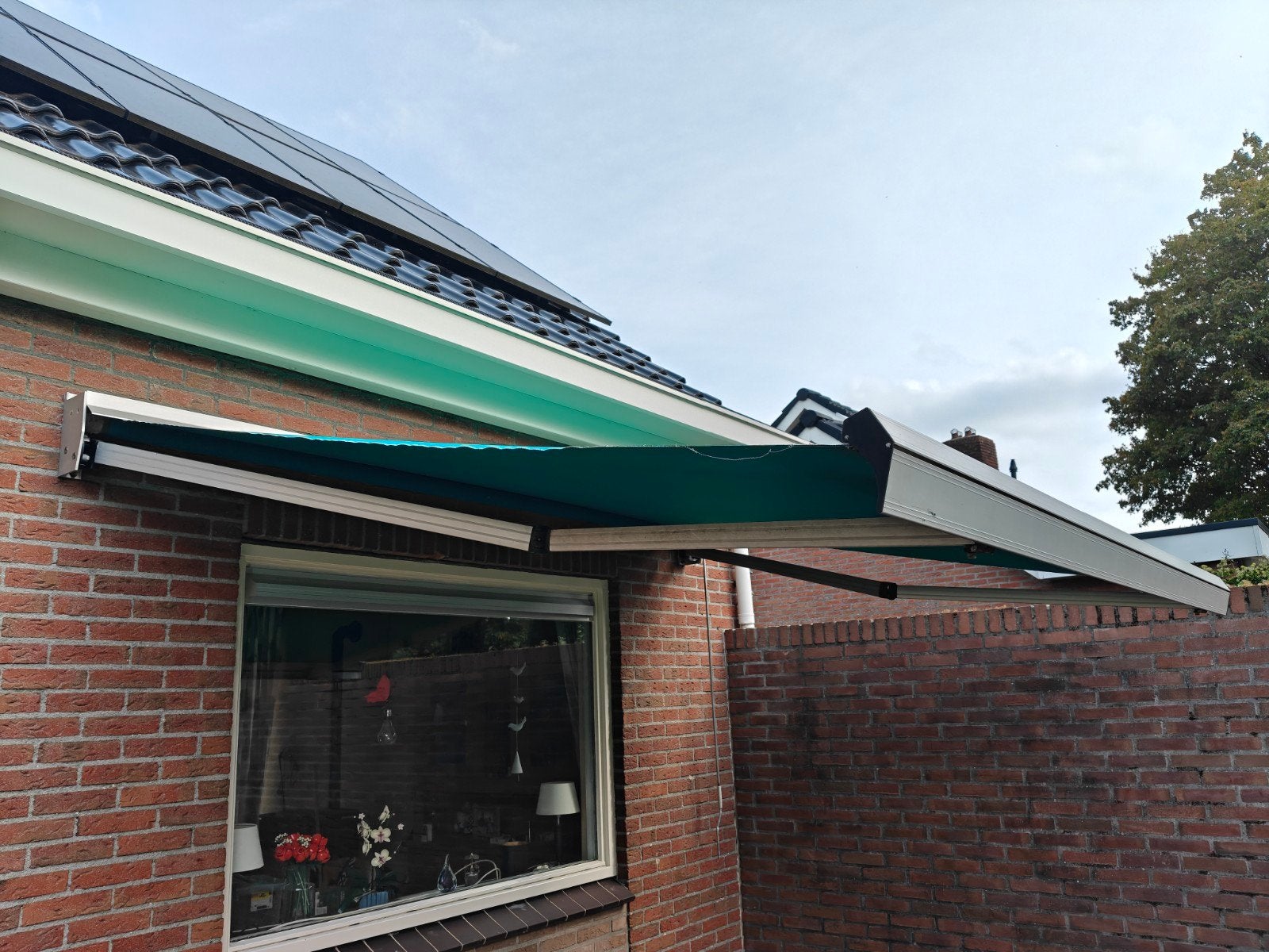 Stevige Zonnescherm 3 x 2 Meter - Groen - Mooie uitvoering, Ophalen, Gebruikt, 150 tot 300 cm, 250 cm tot 450 cm