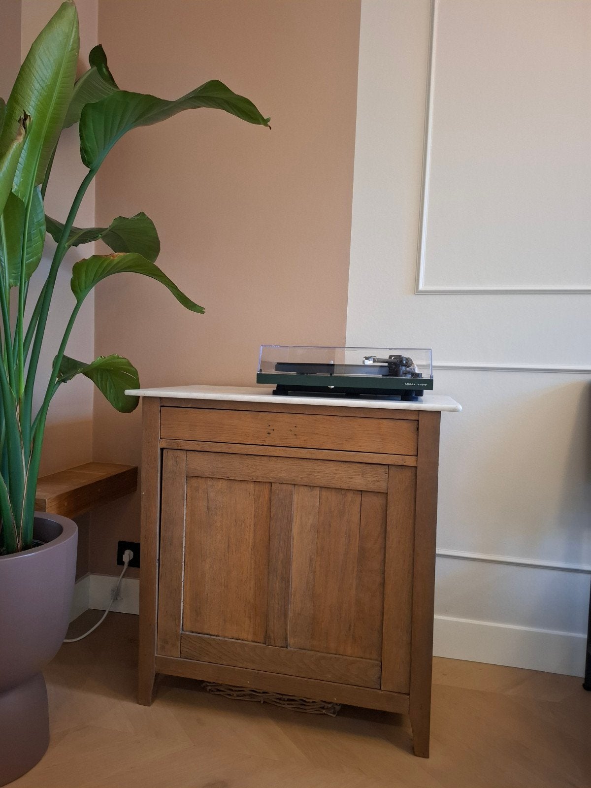 Oud kastje met marmeren blad, Ophalen, Gebruikt, Minder dan 150 cm, Minder dan 100 cm