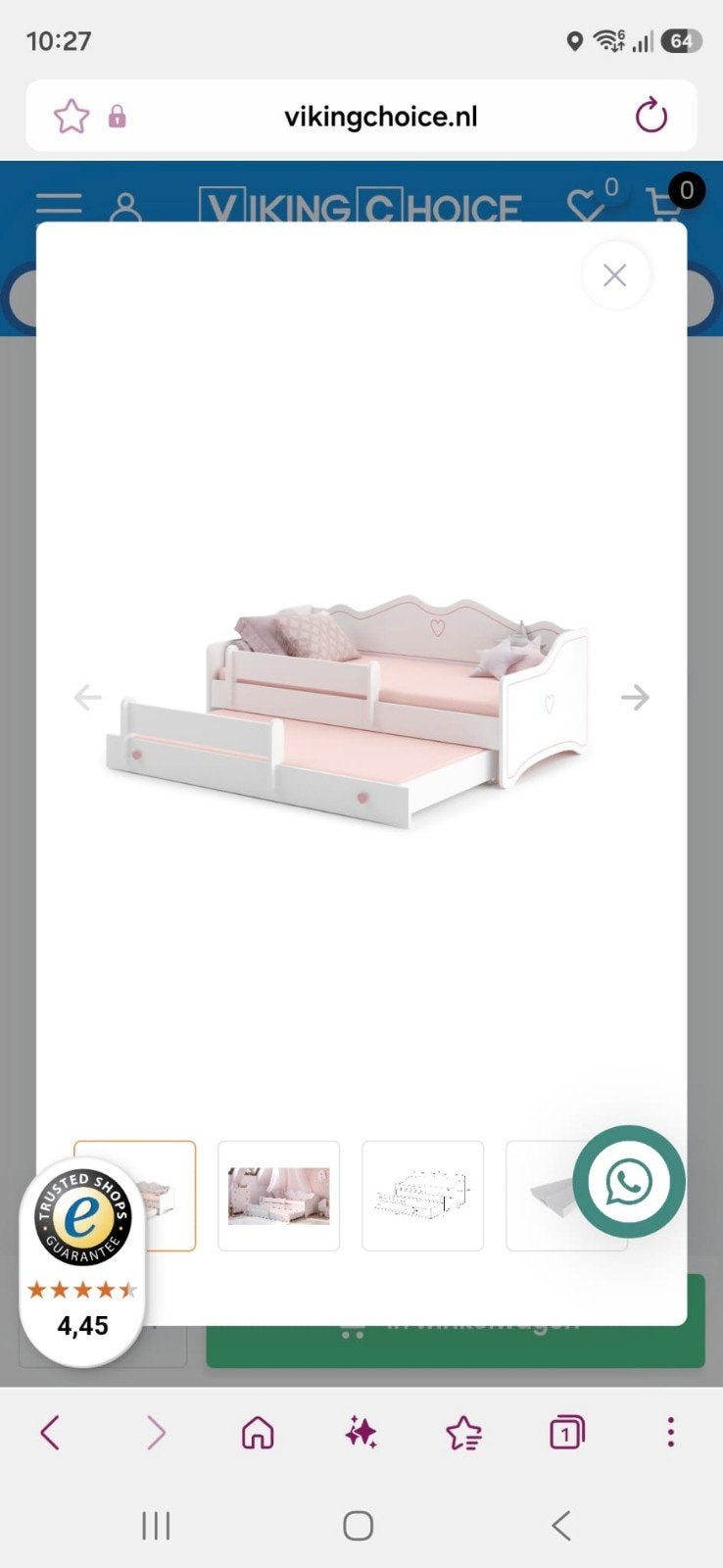 Gratis! Kinder bed met uitval systeem & matras, Ophalen, Gebruikt, 70 tot 85 cm, 140 tot 160 cm