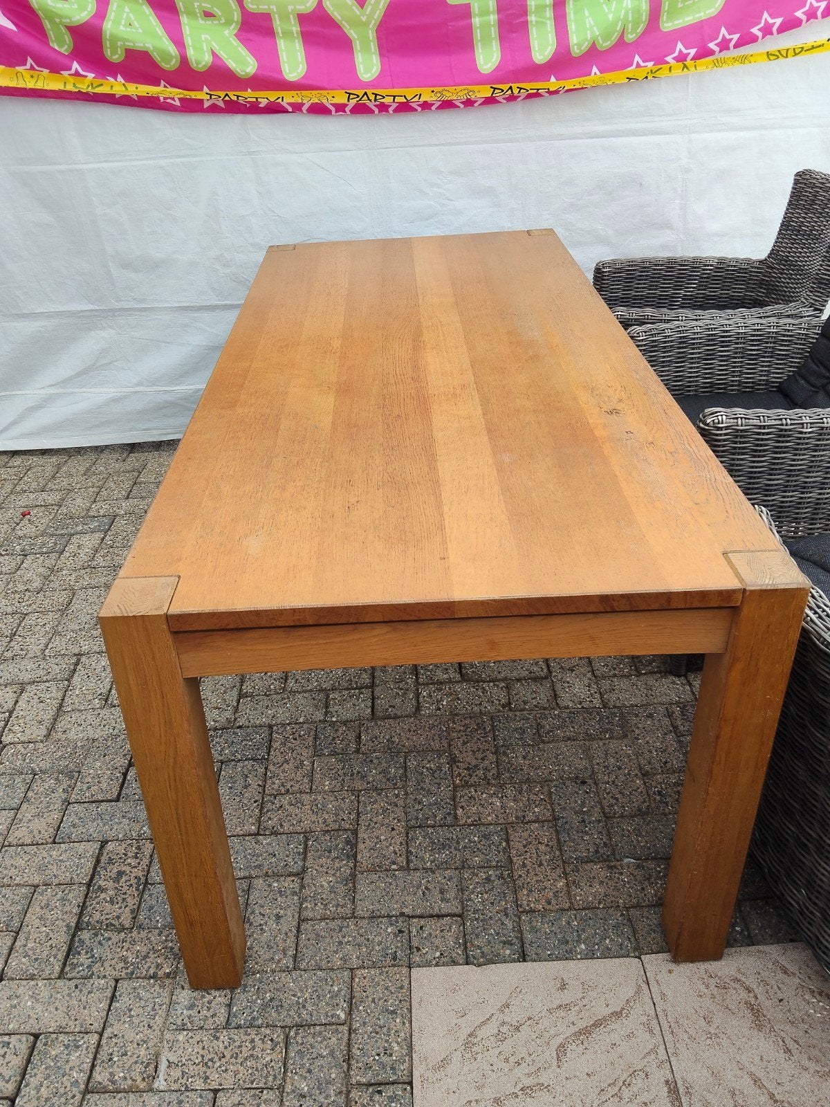 Echt zware eiken eettafel 200x90 - onderhoud nodig, Huis en Inrichting, Gebruikt, Eikenhout, 150 tot 200 cm, Vier personen