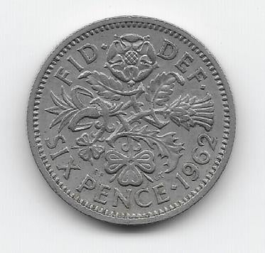 Verenigd Koninkrijk 6 pence 1962 KM# 903 (1), Verzenden, Overige landen, Losse munt