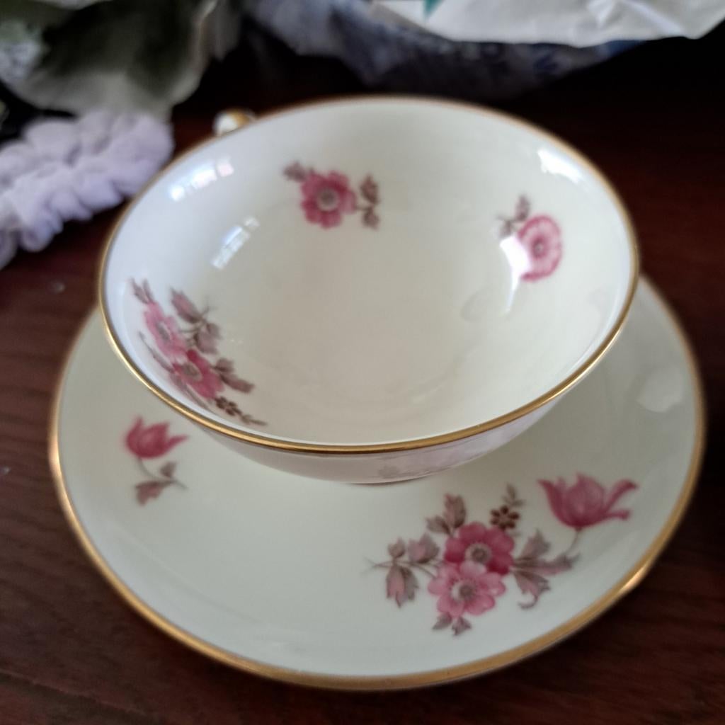 Thomas Germany Porseleinen Kop en Schotel met Bloemen, Antiek en Kunst, Ophalen of Verzenden