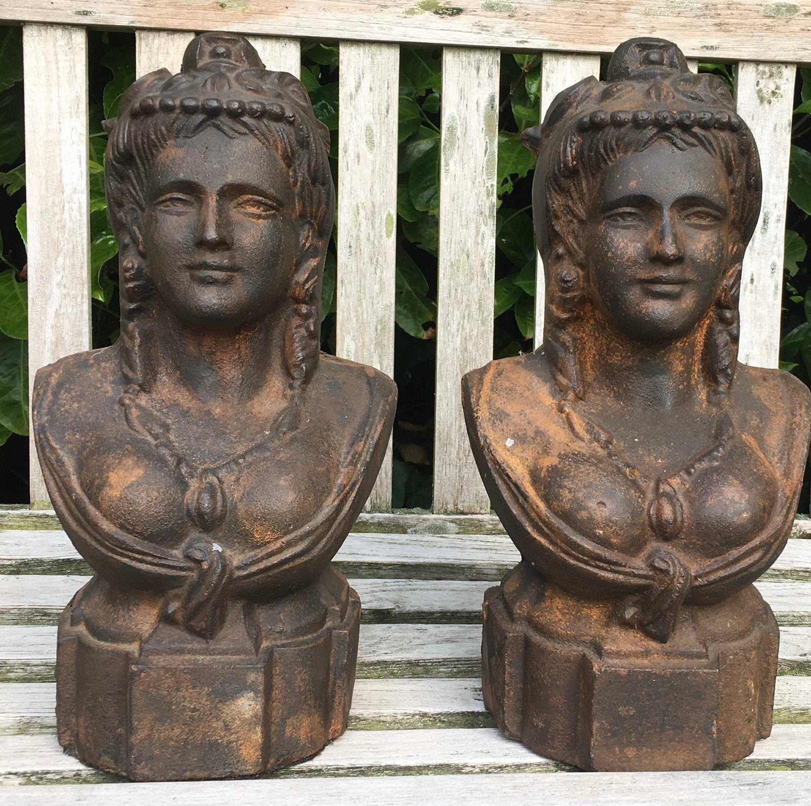 gietijzeren antieke vrouwenbuste beeld Marie Antoinette, Ophalen, 20 - 50 cm, Overige materialen, Beeld