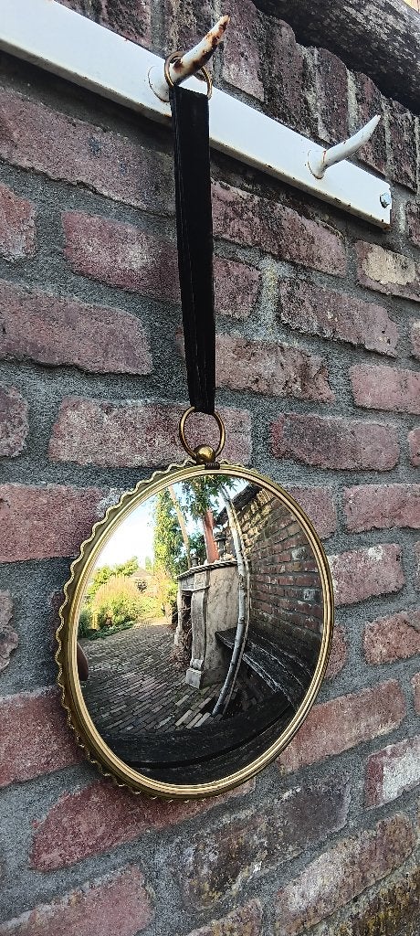 Vintage 1950/1960 Butler's eye witch's eye mirror spiegel 25, Ophalen of Verzenden, Rond, Minder dan 50 cm, Minder dan 100 cm