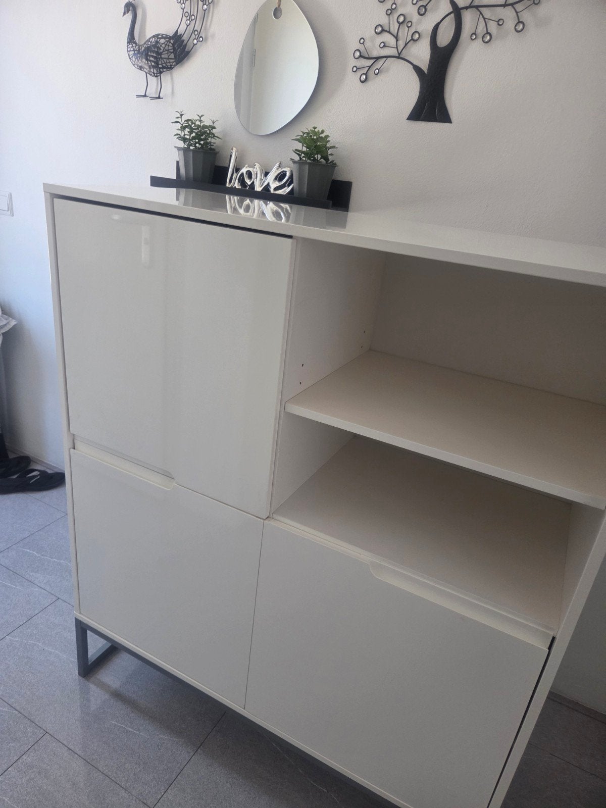 Dressoir wit hoogglans 100x120, Ophalen, Met deur(en), 150 tot 200 cm, Zo goed als nieuw