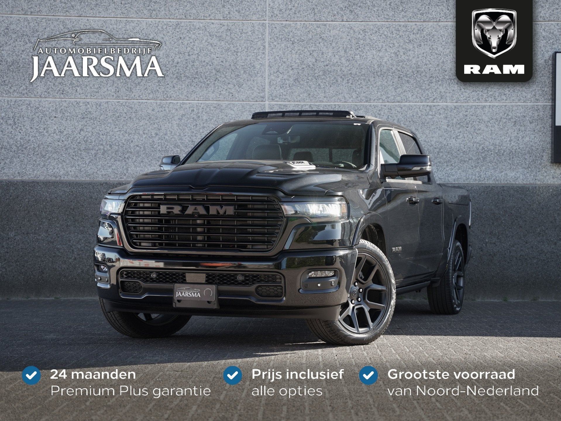 Dodge Ram 1500 Laramie Night SST Hurricane 426pk |BPM vrij!, Automaat, 2993 cc, Zwart, Leder