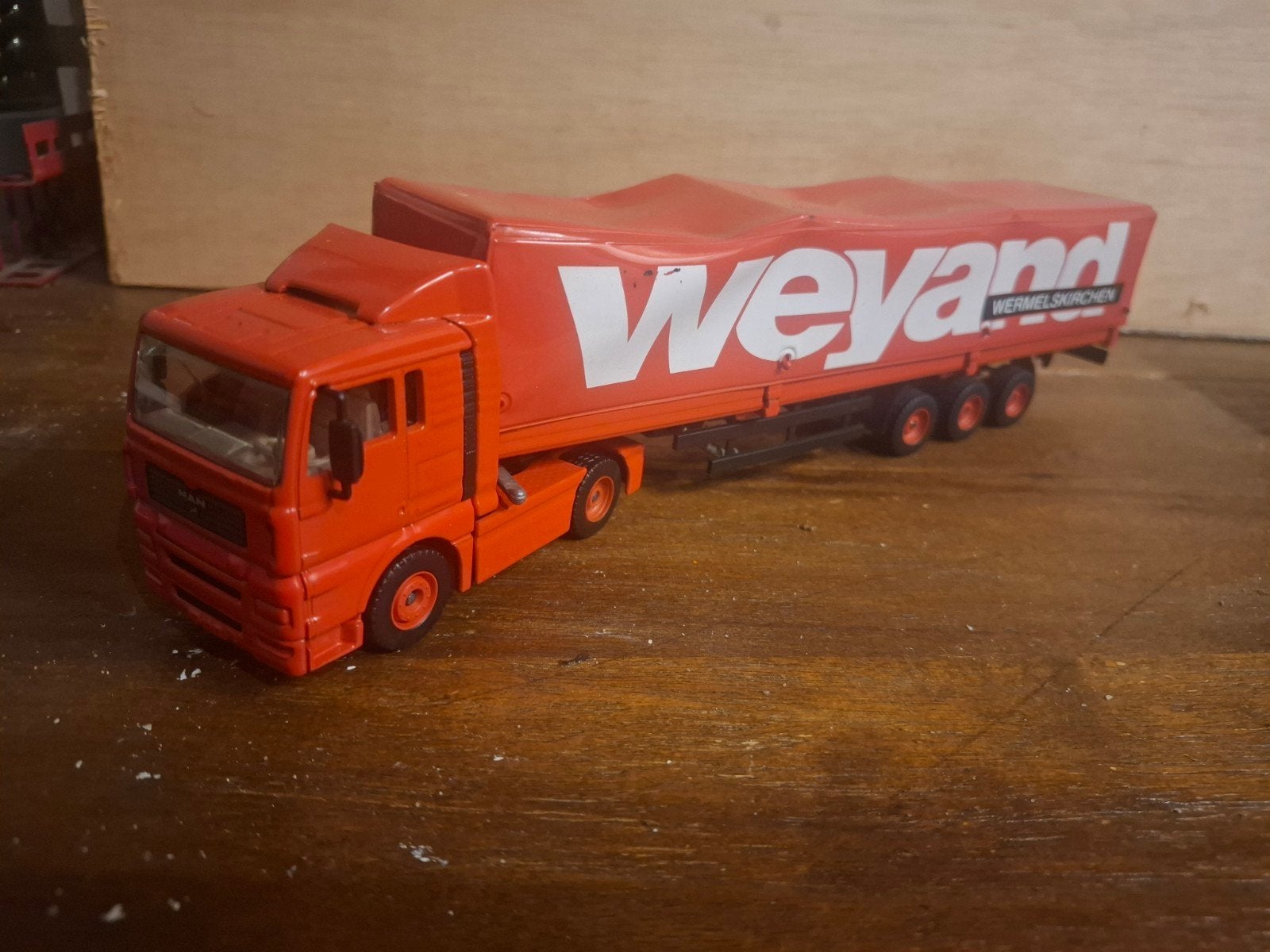 Siku MAN vrachtwagen met Weyand trailer, Hobby en Vrije tijd, Ophalen of Verzenden, Gebruikt, Overige merken