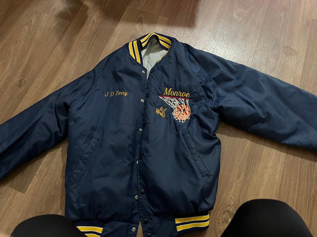 Vintage jas L kan ook als m of XL, Ophalen of Verzenden, Zo goed als nieuw, Maat 48/50 (M), Blauw