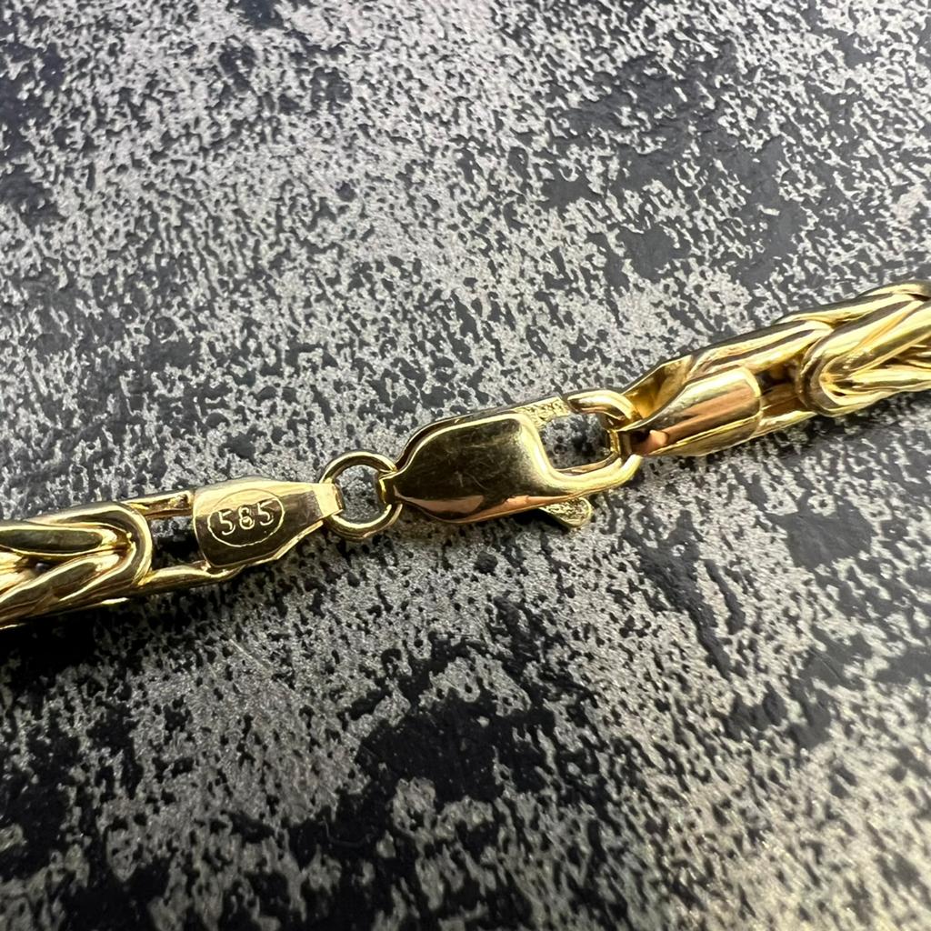 14k gouden koningsketting prachtig schakel 65 cm 4,1 mm, Ophalen of Verzenden, Zo goed als nieuw, Goud