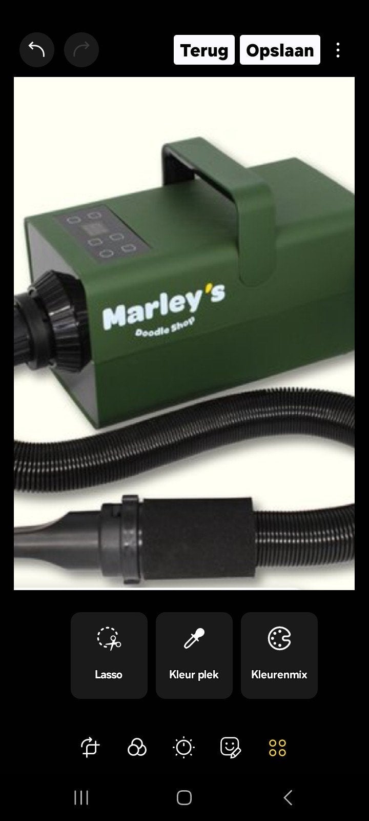 Marley's waterblazer,Honden föhn,, Ophalen
