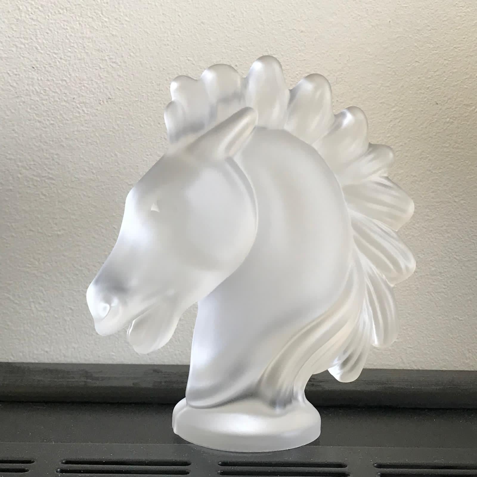 Gesigneerd kristallen paardenhoofd, Art Deco stijl, Antiek en Kunst, Ophalen of Verzenden