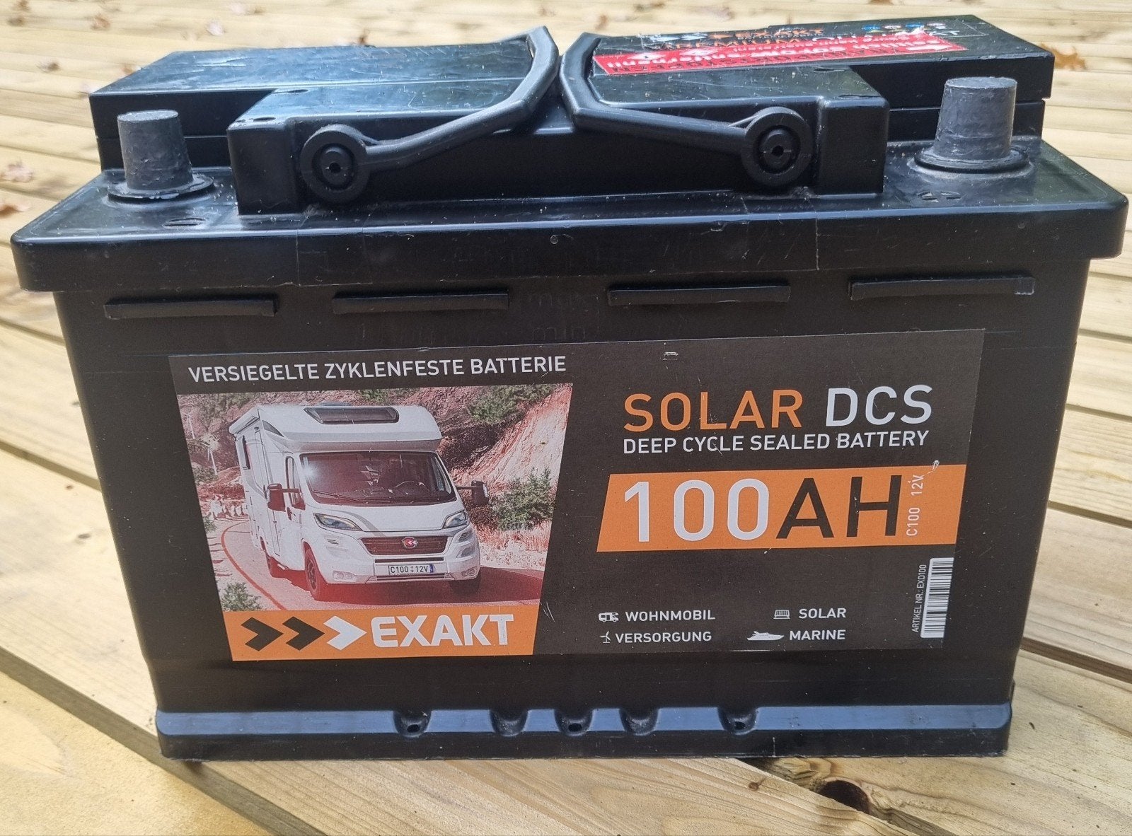 Solar DCS Deep Cycle Sealed Accu 100AH - Exakt, Ophalen, Gebruikt