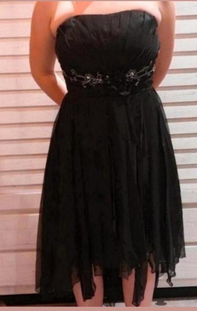 Elegante Zwarte Strapless Jurk Maat XS, Zwart, Cocktailjurk, Ophalen of Verzenden, Maat 34 (XS) of kleiner