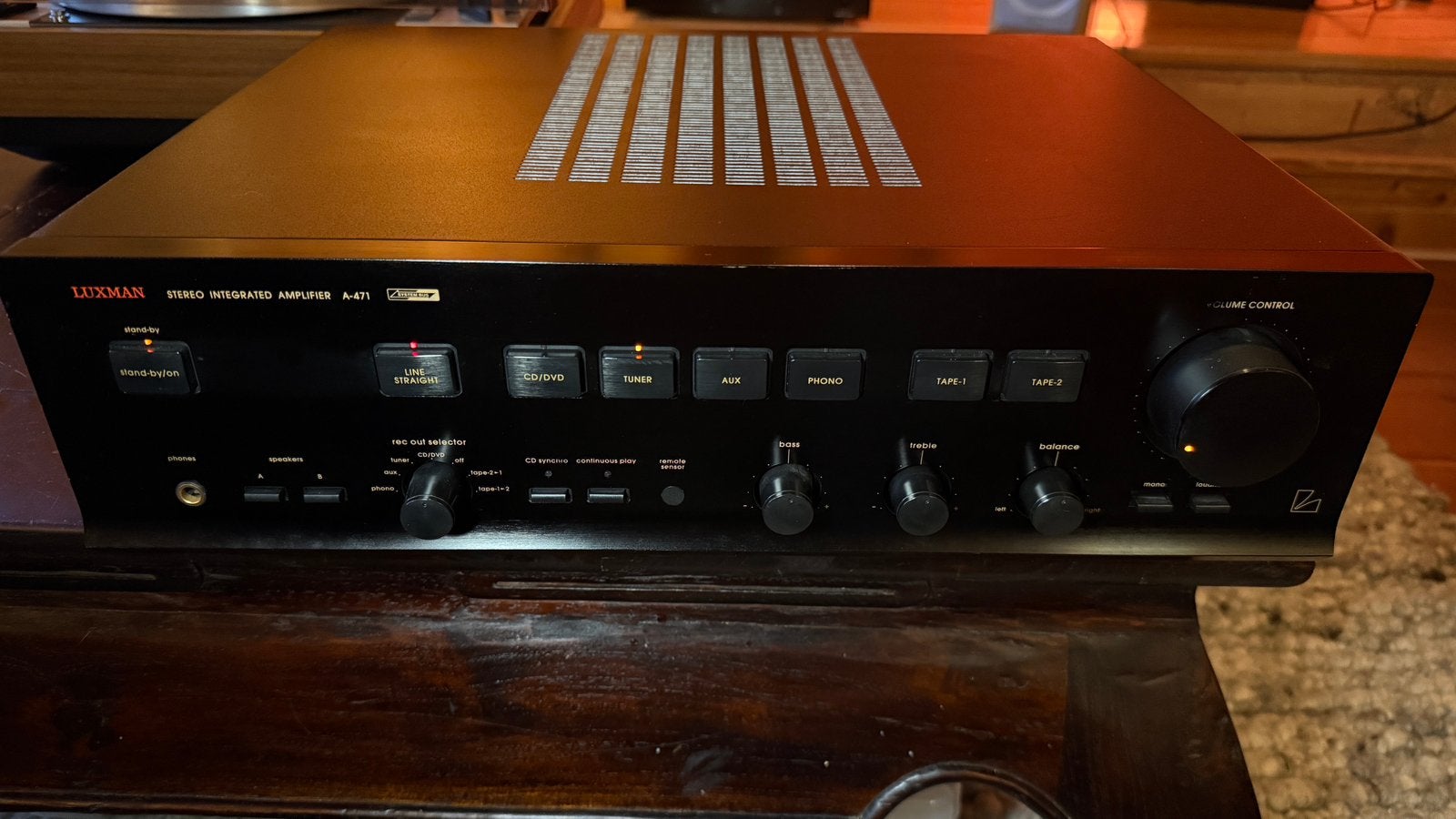 Luxman A-471 stereo versterker, Ophalen, Zo goed als nieuw, Minder dan 60 watt, Overige merken
