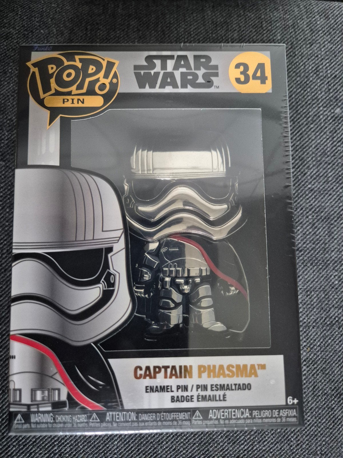 Funko Pop! Pin Star Wars Captain Phasma, Verzamelen, Star Wars, Verzenden, Zo goed als nieuw, Actiefiguurtje