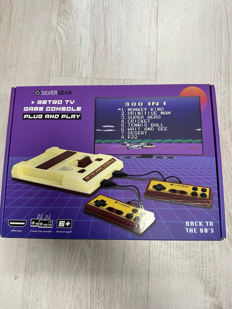 Silvergear Retro TV Game Console - Plug & Play met 300 games, Spelcomputers en Games, Spelcomputers | Overige, Ophalen of Verzenden