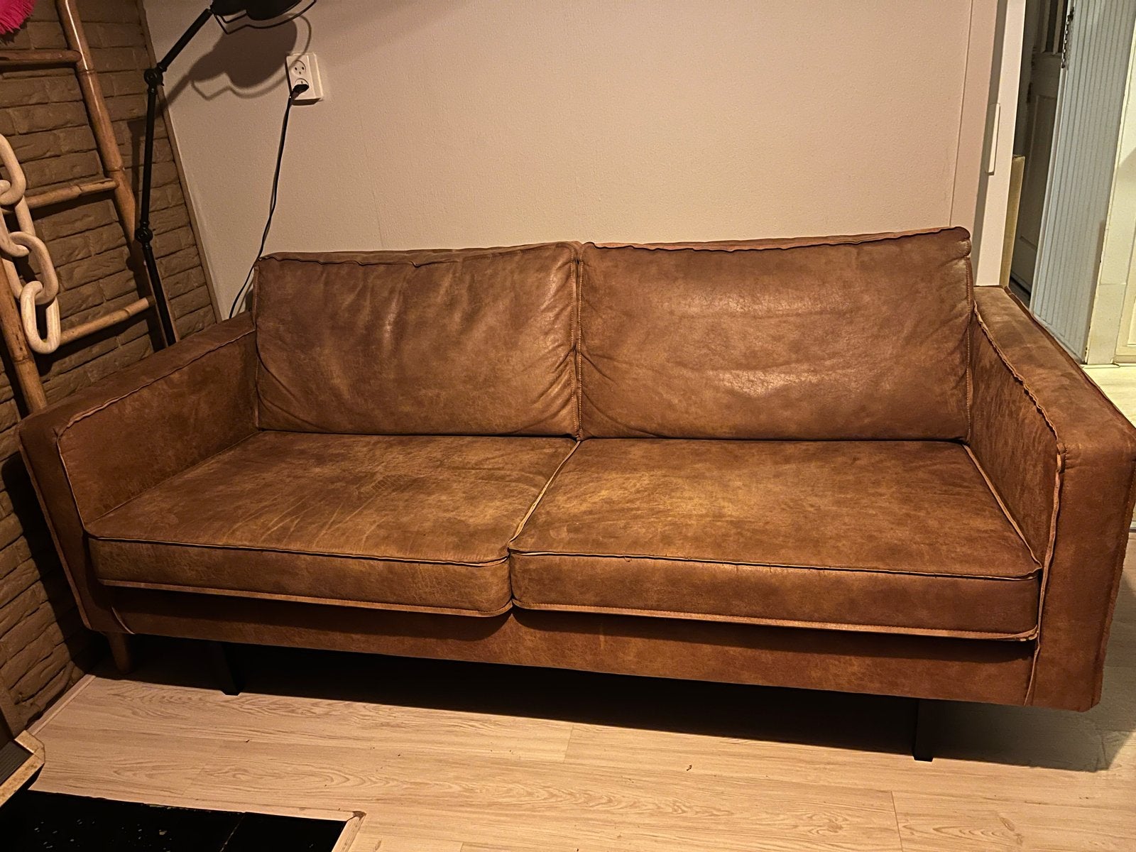 Leren 2-zitsbank van Be Pure Home Rodeo cognac, Ophalen, Gebruikt, 150 tot 200 cm, Tweepersoons