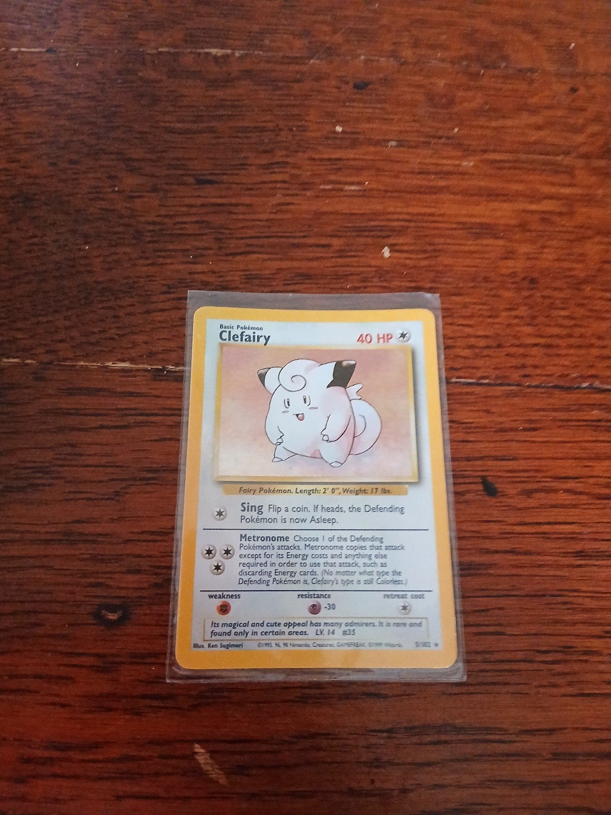 Clefairy holo 1995, Ophalen of Verzenden, Zo goed als nieuw, Losse kaart, Foil