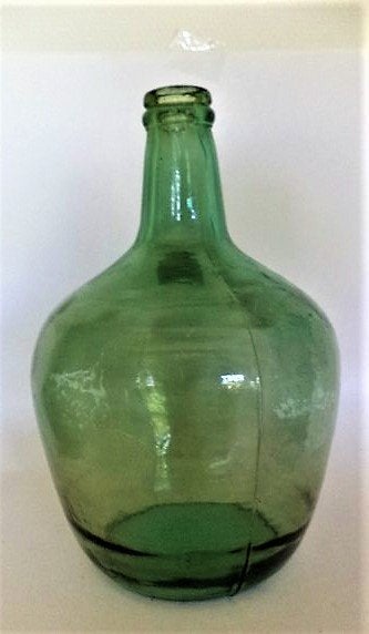 Prachtige vintage groene gistfles / Dame Jeanne (7938), Huis en Inrichting, Ophalen, Zo goed als nieuw, Groen, Glas