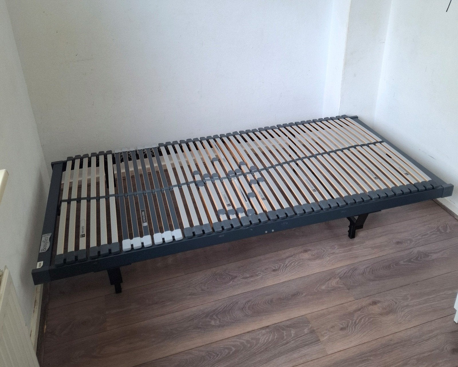 Bossflex bed 90x200cm, Ophalen, 90 cm, Eenpersoons, Zwart