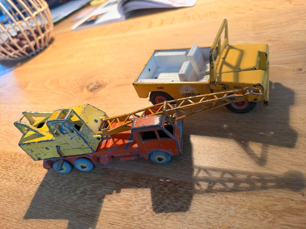Vintage Dinky Toys Kraanwagen en Jeep (2 stuks), Ophalen of Verzenden, Gebruikt