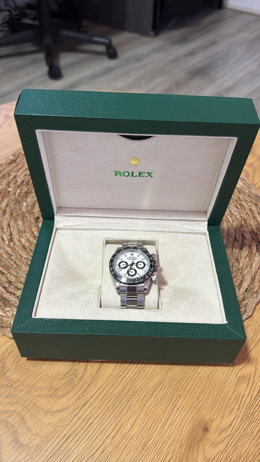 Rolex Daytona met doos en pasjes, Sieraden, Tassen en Uiterlijk, Polshorloge, Ophalen of Verzenden, Zo goed als nieuw, Rolex