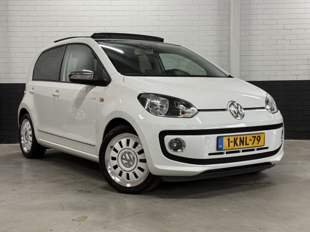 Volkswagen up! 1.0 high up! White Up! uitvoering! Pano, Airc, Auto's, Gebruikt, Up!, Leder en Stof, Wit