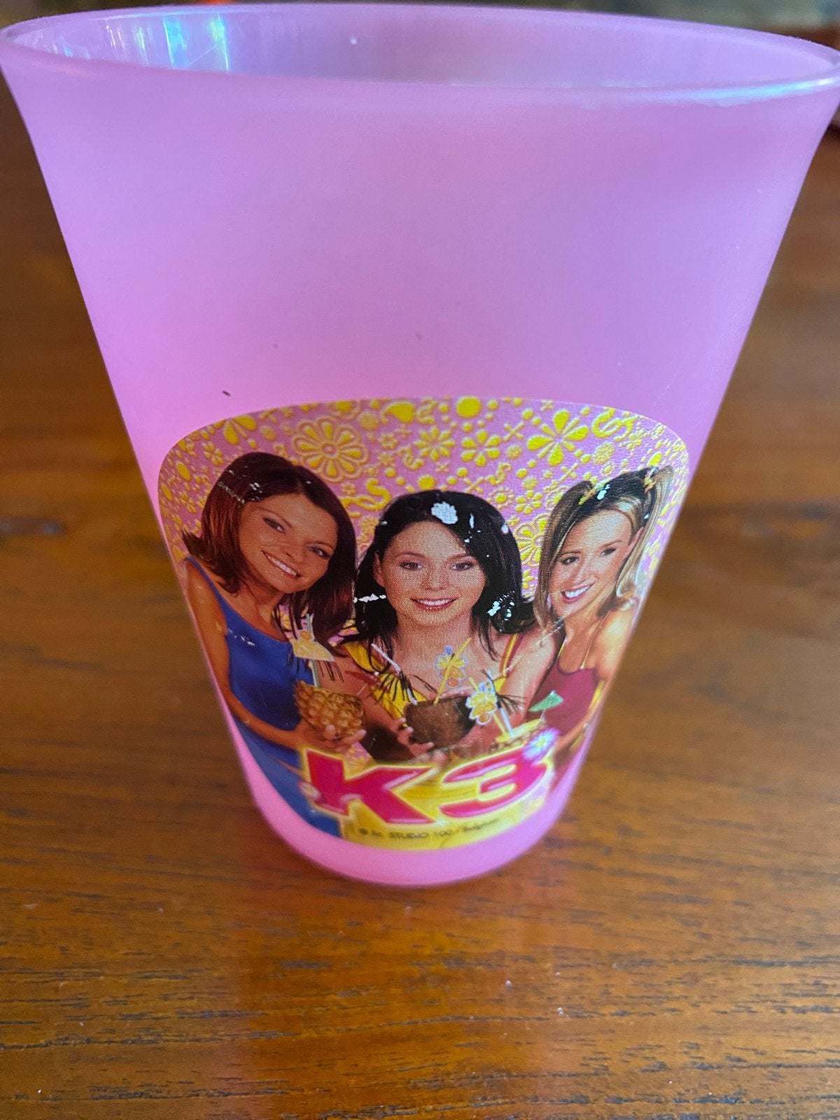 K3 beker roze plastic Studio 100, Ophalen of Verzenden, Gebruikt