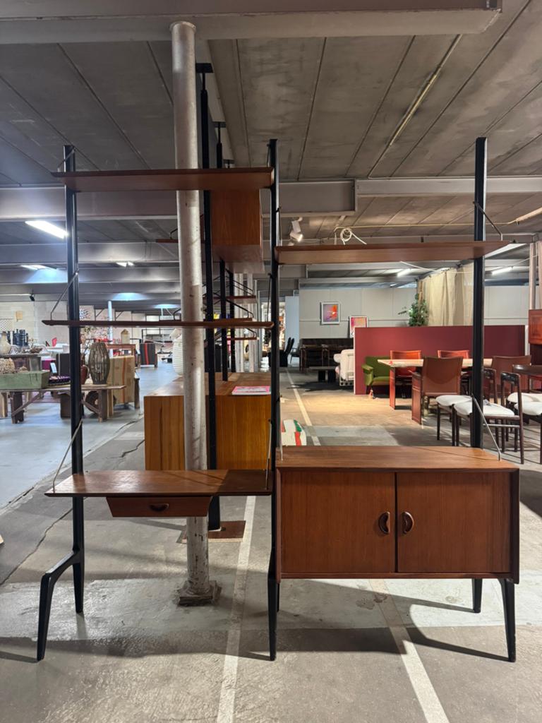 Louis van Teeffelen voor WeBe vintage modulair wandsysteem, Gebruikt, 200 cm of meer, 150 tot 200 cm, Teakhout