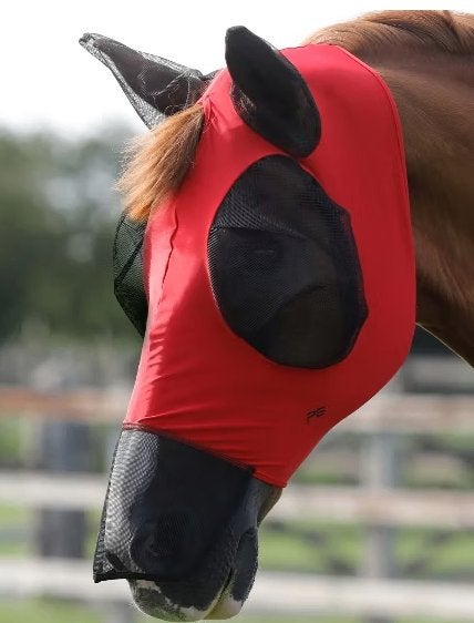 Premiere Equine comfort Tech Extra Lycra Fly Mask Red mt XL, Nieuw, Ophalen of Verzenden, /, /